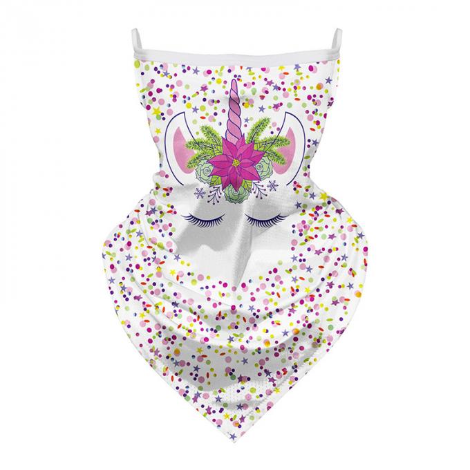 αναπνεύσιμο μαντίλι Bandanas μονοκέρων κινούμενων σχεδίων παιδιών με την προστασία ήλιων παιδιών βρόχων αυτιών
